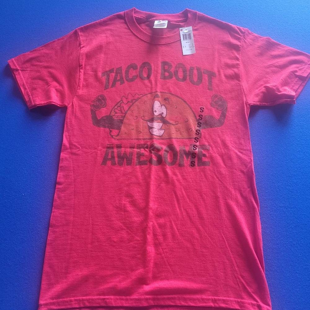 NWT "Taco Bout Awesome" Red Graphic Tee / Size Small